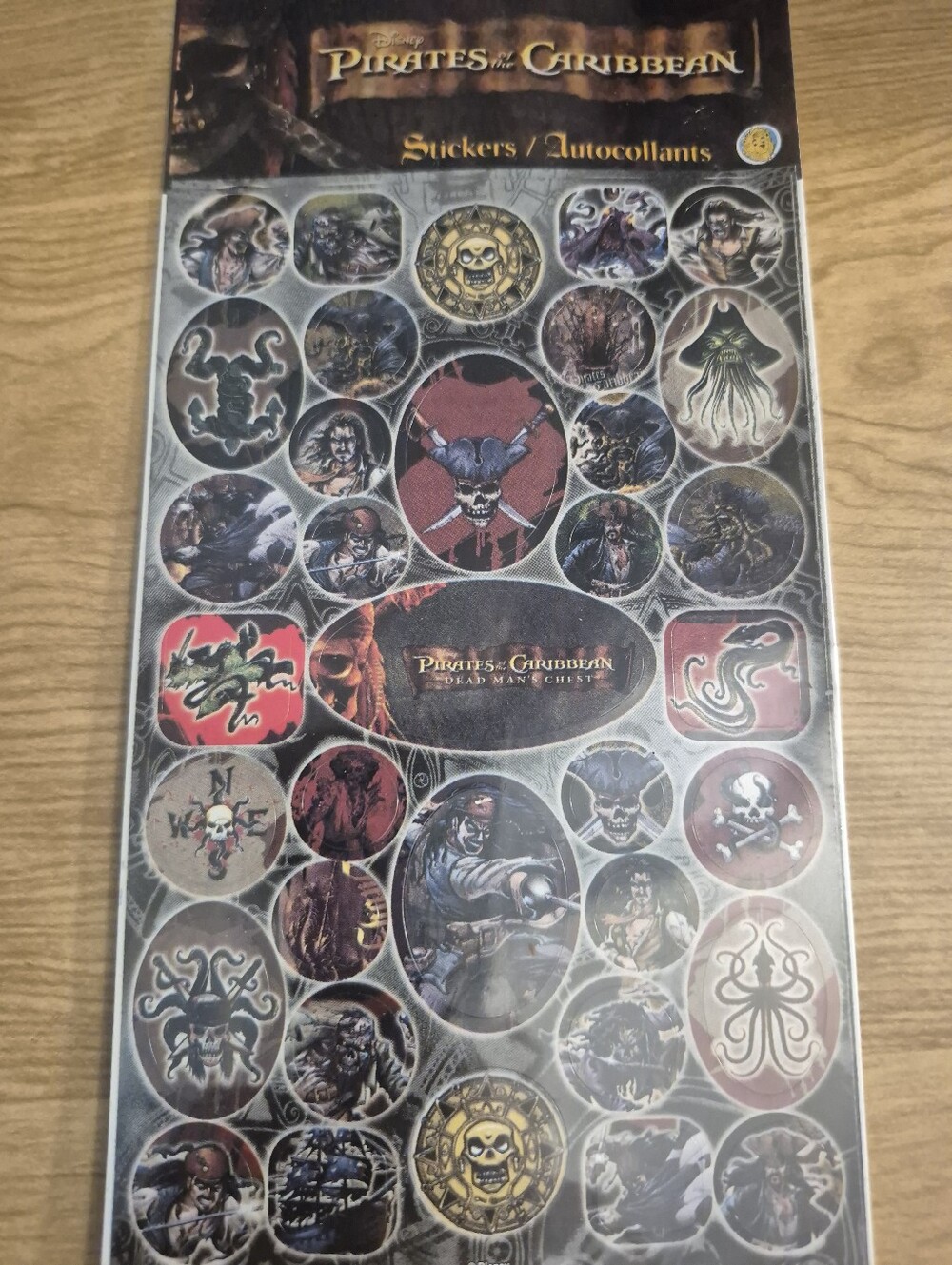 Disney Pirates of the Caribbean Sticker Sheet - Black, Red, Gold